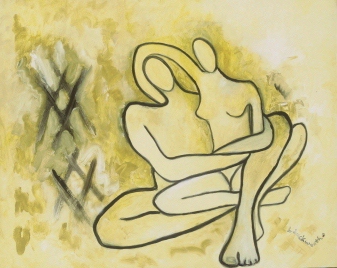 Man and woman (Cream, gold and black)