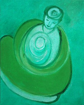 Mother and child with viridian and green 