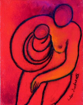 Mother and child - red